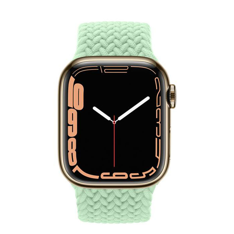 часы apple watch series 7 41 мм gold stainless steel плетеный монобраслет фисташковый