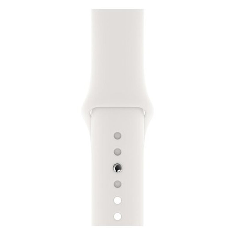 часы apple watch series 5 gps 44mm aluminum case with sport band silver, white (белый)