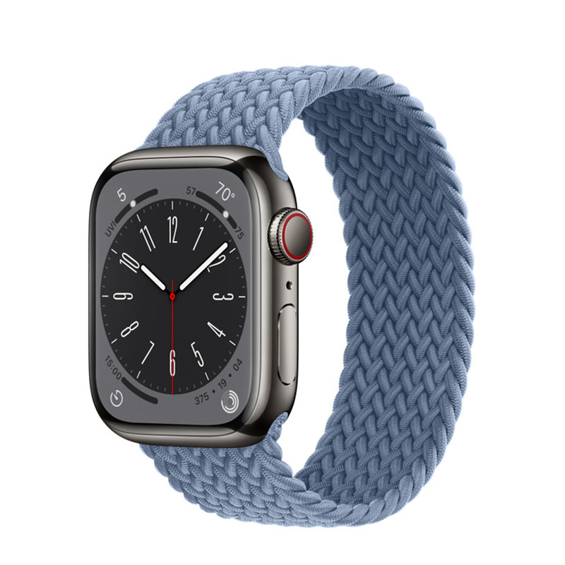 умные часы apple watch series 8 gps 41мм graphite stainless steel case with braided solo loop