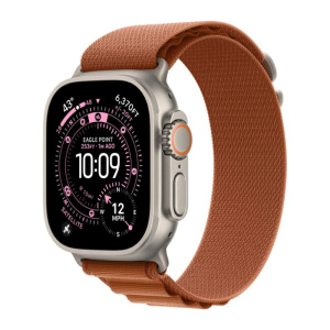 умные часы apple watch series ultra 3 (2025) 49 мм, natural titanium case, terra cotta alpine loop