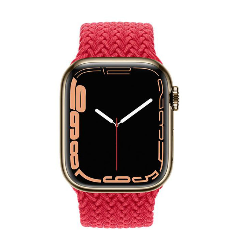 часы apple watch series 7 41 мм gold stainless steel плетеный монобраслет красный