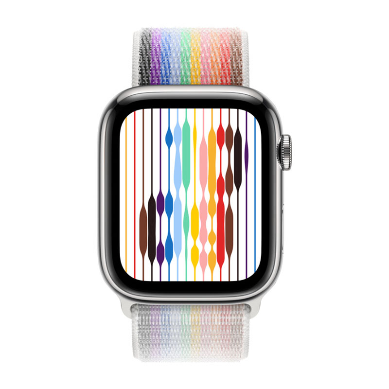 умные часы apple watch series 8 gps + cellular 45мм silver stainless steel case with sport loop
