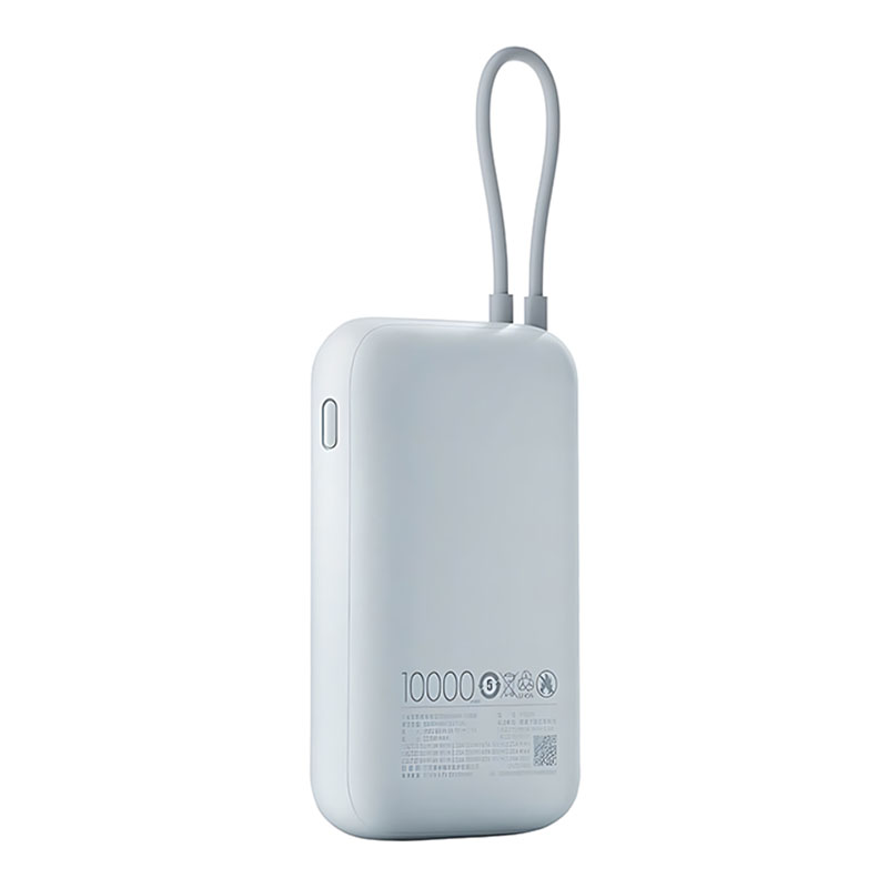 внешний аккумулятор xiaomi mi power bank with cable usb-c 10000mah pocket version blue