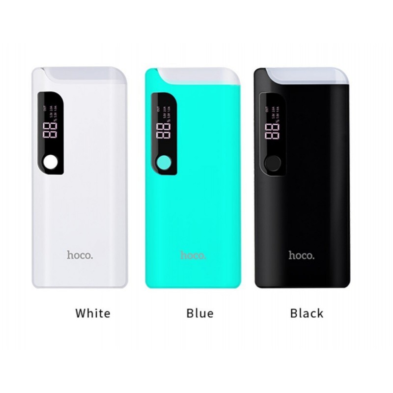 аккумулятор hoco b27-15000mah 2usb+lcd+lamp white (белый)