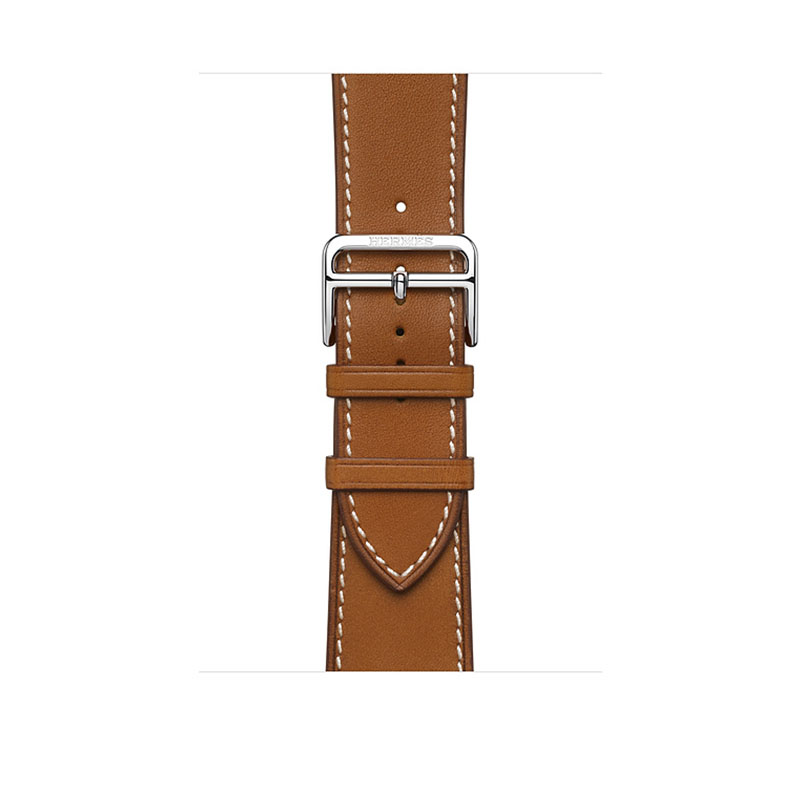 часы apple watch series 6 hermès 44mm корпус из стали серебристого цвета, коричневый кожаный ремешок (mg213)