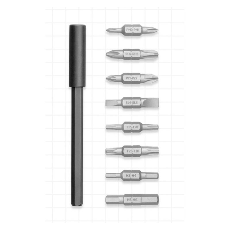 отвертка реверсивная xiaomi mijia ratchet screwdriver 16 in 1, 10 предм., черный