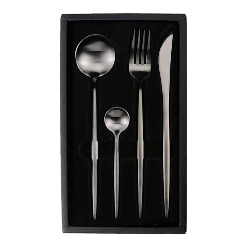 набор столовых приборов maison maxx stainless steel cutlery set (cyz-001h) black