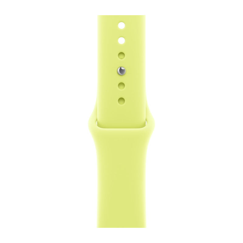 умные часы apple watch series 11 (2025) gps 42 мм, silver aluminium case, sport band, neon yellow s/m