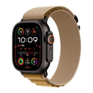 умные часы apple watch ultra 2 (2024) gps + cellular, 49 мм, m, black titanium case with beige alpine band, бежевый