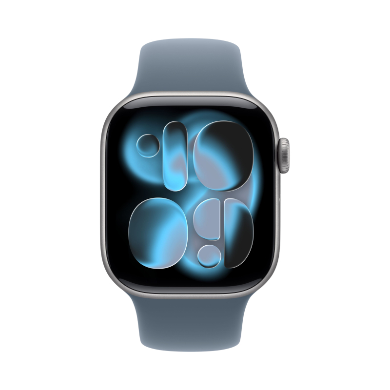 умные часы apple watch series 11 (2025) gps 42 мм, space grey aluminium case, sport band, anchor blue s/m