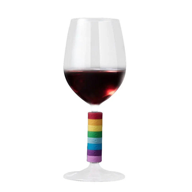 цветные колечки для бокалов circle joy wine cup identification ring 8шт.