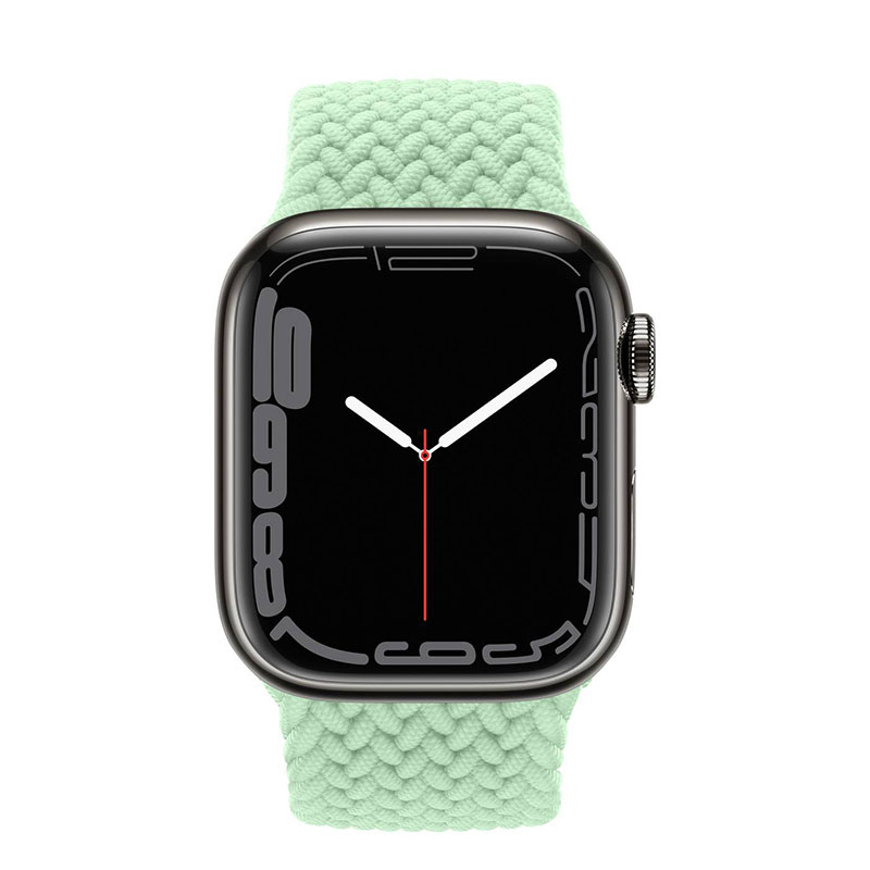 часы apple watch series 7 45 мм graphite stainless steel плетеный монобраслет фисташковый