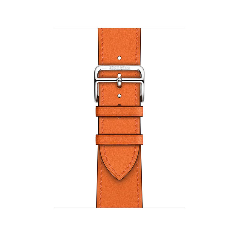 часы apple watch series 7 hermes 41 мм с кожаным ремешком оранжевого цвета